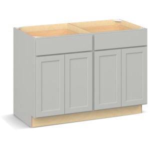 RELIABILT Parkstone II Base Cabinet, Light Gray, 48" W, 4 Doors 2 Drawers, Fully Assembled - 649986 | Lowe's Pro Supply